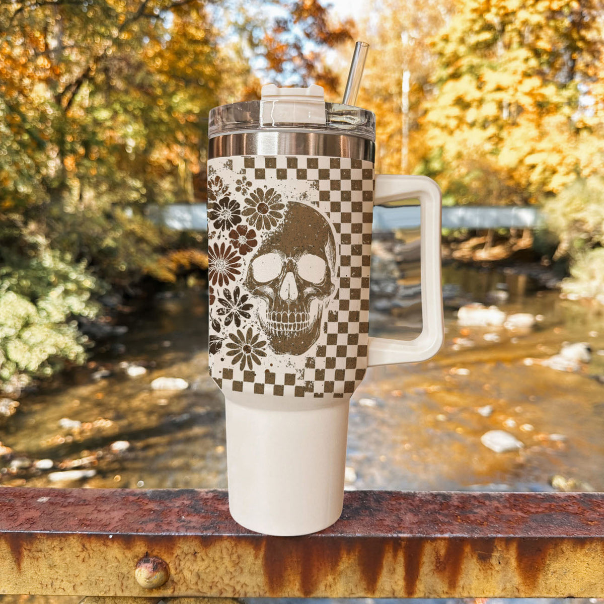 Retro Ghost + Skull 40oz - The Elemental Path
