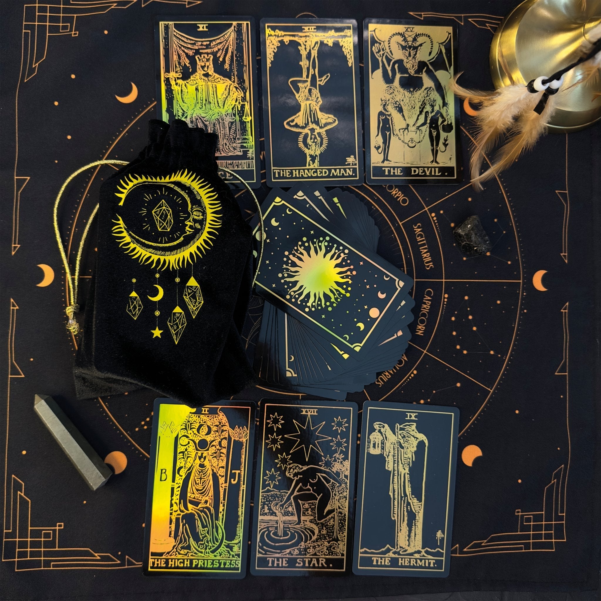 Gold Rainbow Foil Tarot Cards