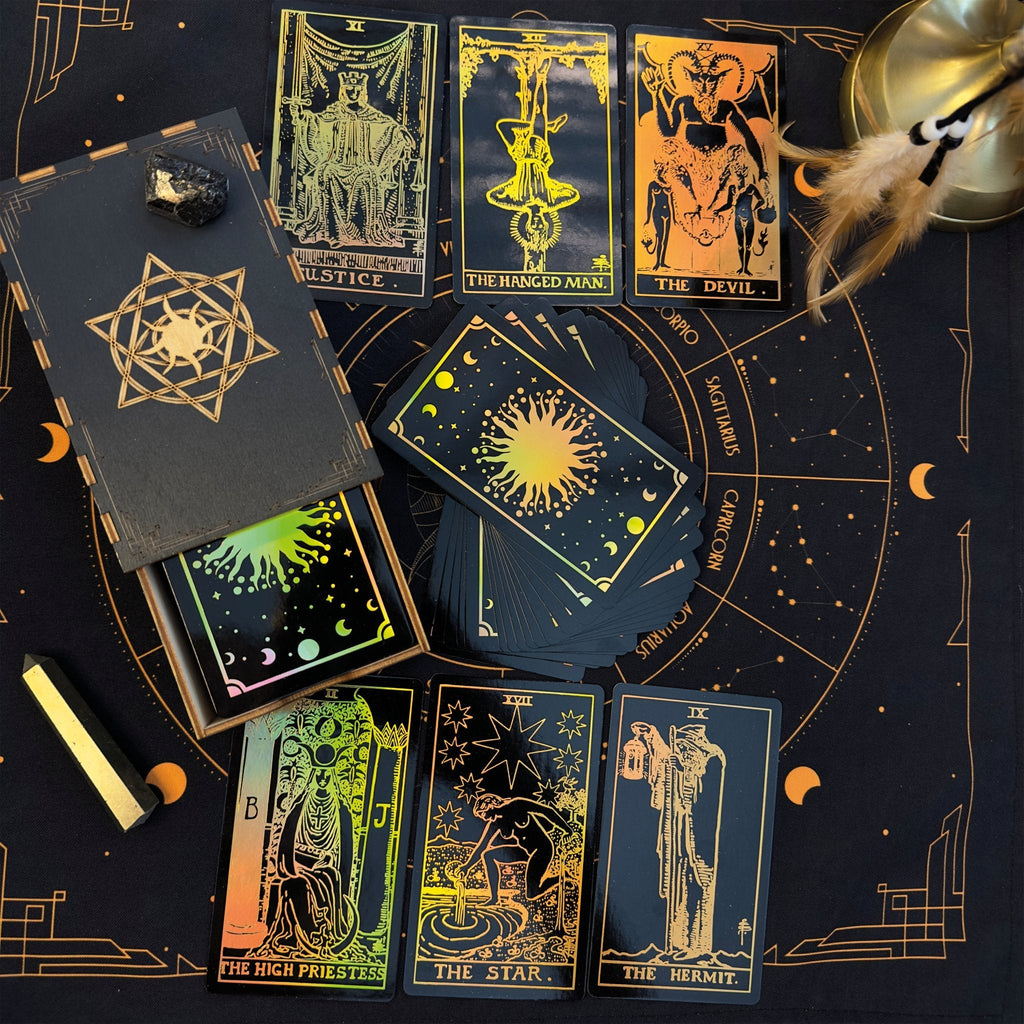 Gold Rainbow Foil Tarot Cards