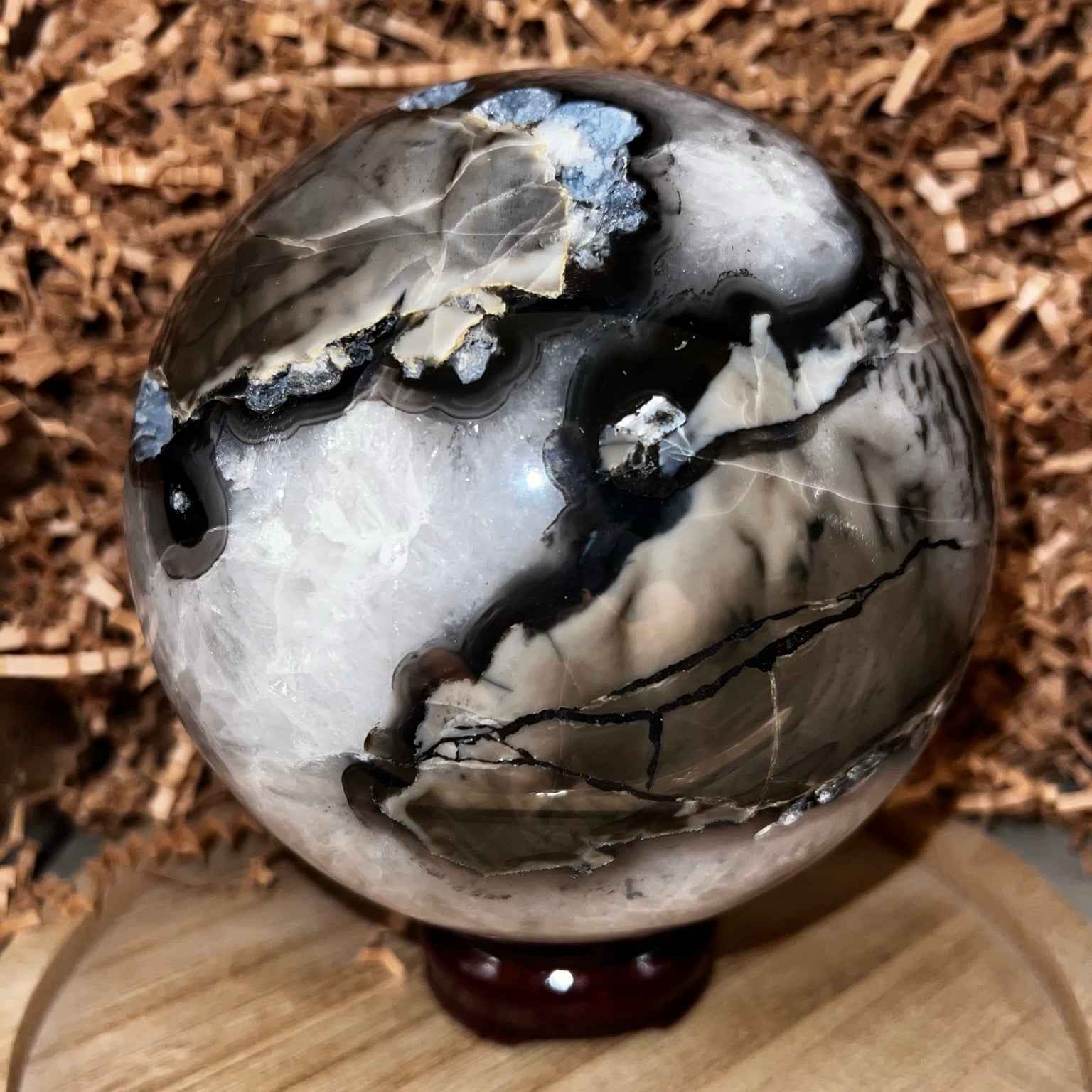 Volcano Agate Statement Sphere