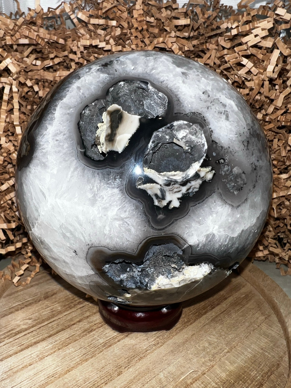 Volcano Agate Statement Sphere