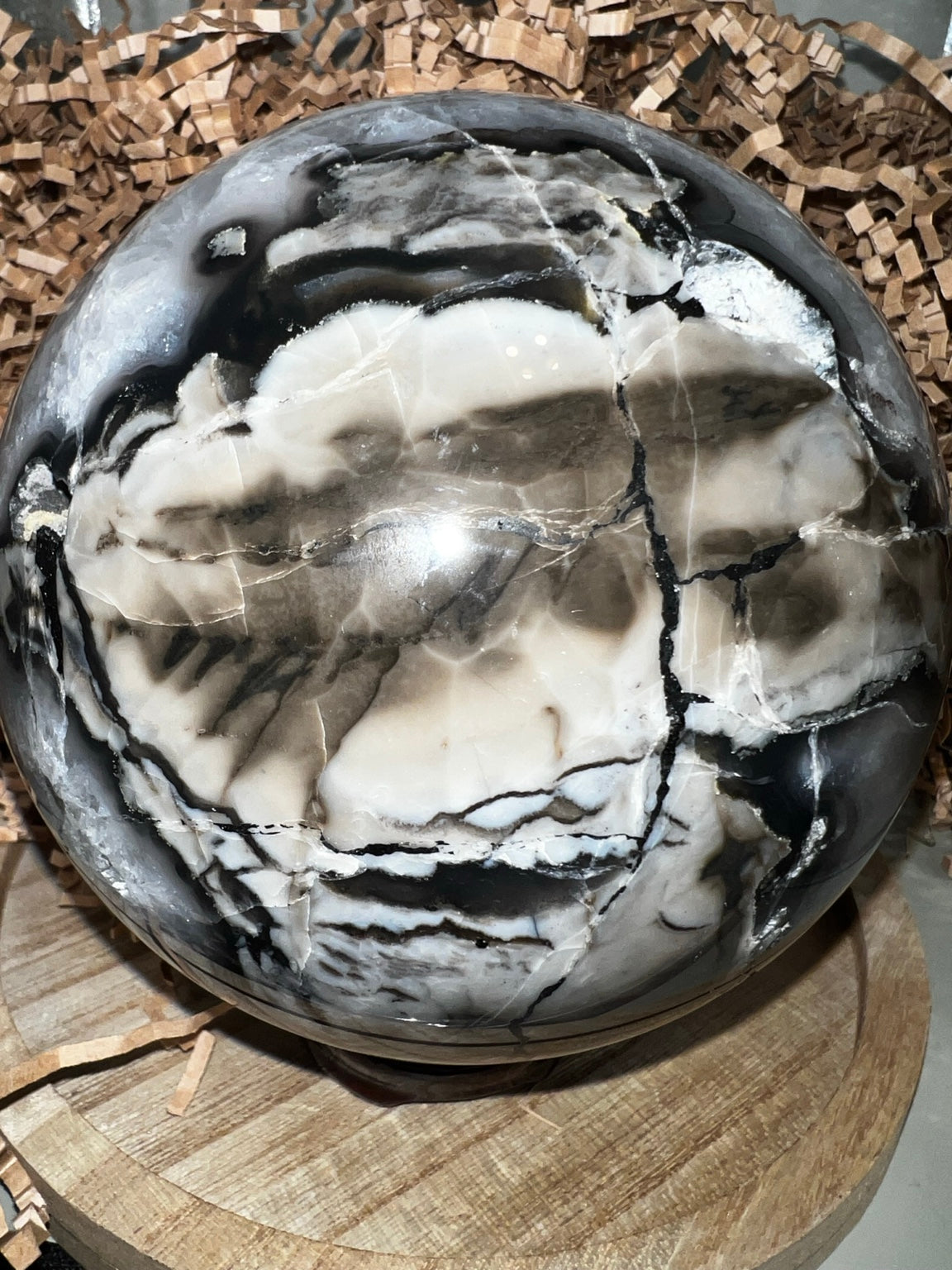 Volcano Agate Statement Sphere
