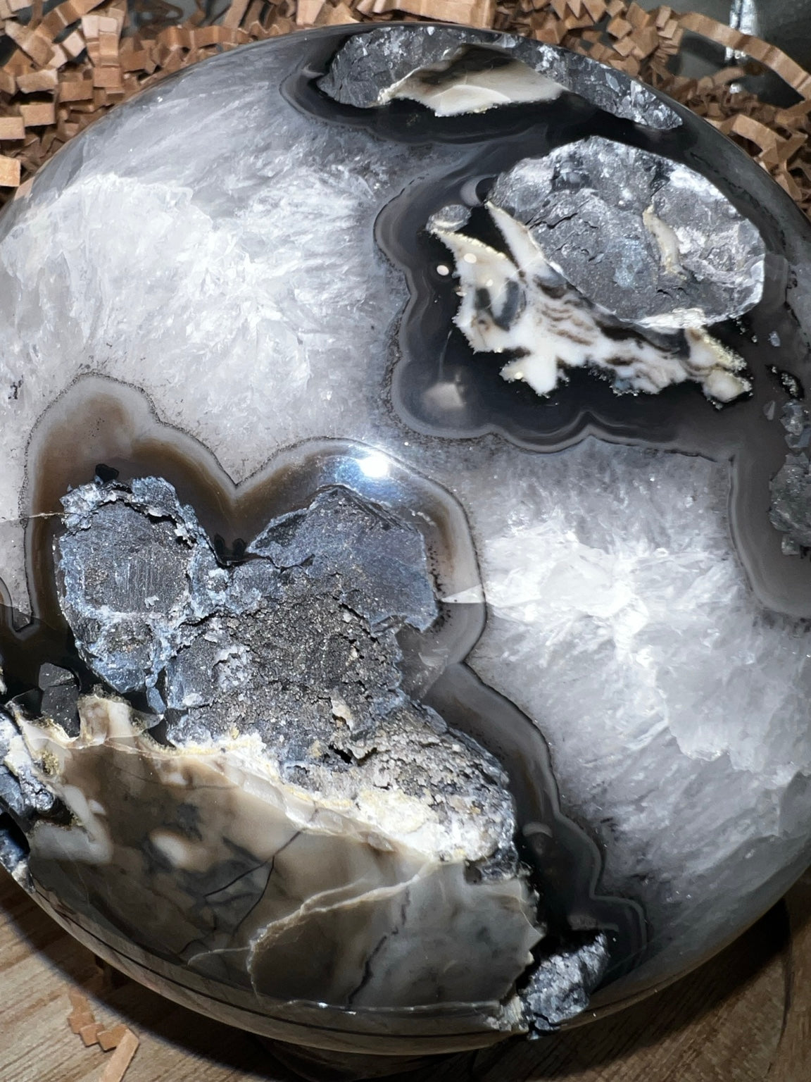 Volcano Agate Statement Sphere